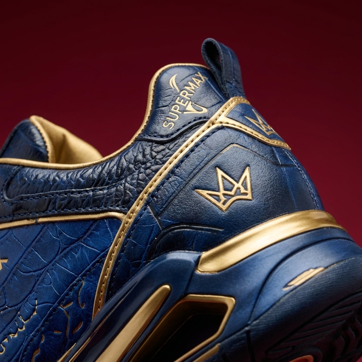 Supermax Azure Legacy Men's Premium Leather Sneakers – Navy & Royal Blue Casual Sports Shoes