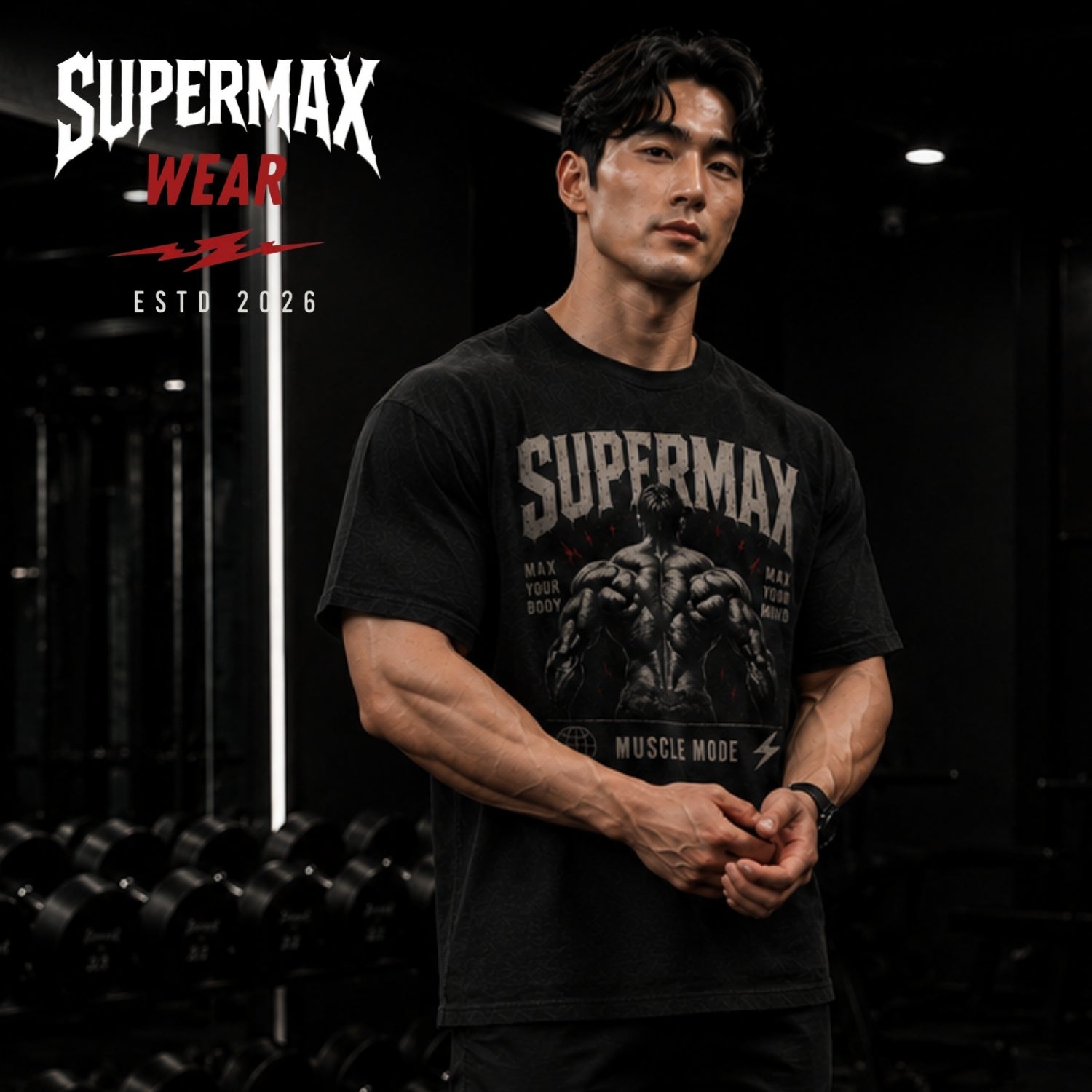 Supermax Muscle Mode Oversized Gym T-Shirt | Streetwear India