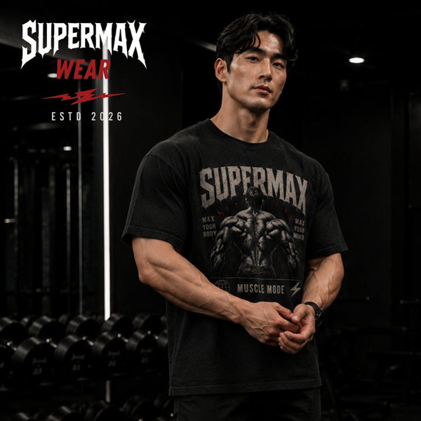 Supermax Muscle Mode Oversized Gym T-Shirt | Streetwear India