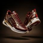 Supermax Wear Crimson Monarch Red & Gold Premium Leather Sneakers for Men