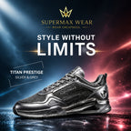 SUPERMAX Titan Prestige Silver & Grey Premium Leather Lifestyle Sneakers for Men | Ortholite Comfort & Superior Grip