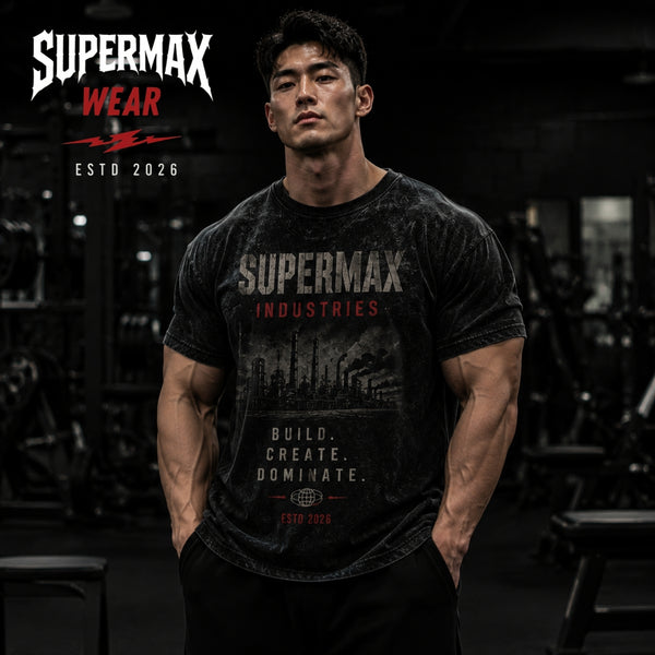 Premium Industrial Graphic Print Cotton T-Shirt