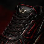 SUPERMAX Inferno Prime High-Top Sneakers for Men - Black & Red Premium Leather Casual Shoes
