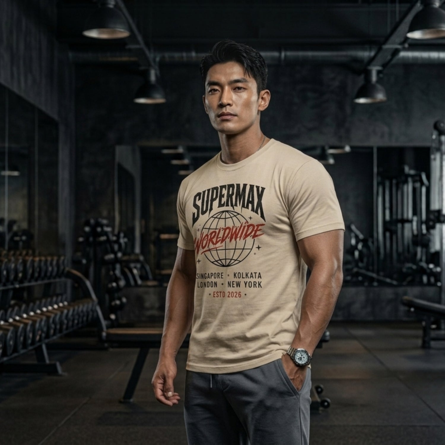 Worldwide Club Graphic Print Cotton Streetwear T-Shirt