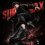 SUPERMAX Carbon Elite Black Carbon Premium Casual Sneakers for Men | Luxury Sports Shoes