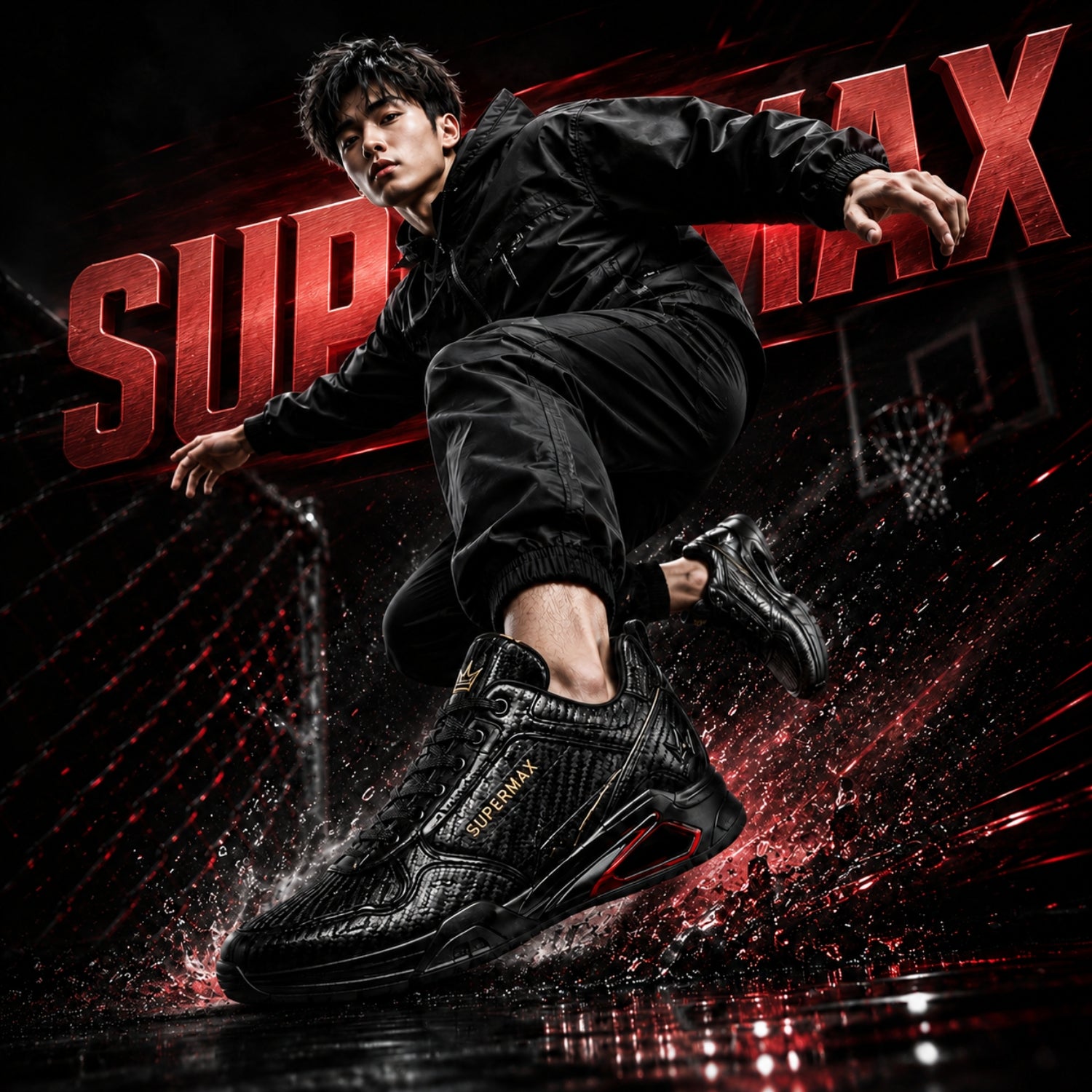 SUPERMAX Carbon Elite Black Carbon Premium Casual Sneakers for Men | Luxury Sports Shoes