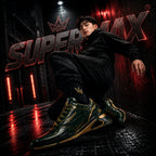 SUPERMAX Emerald Dynasty Green & Gold Premium Leather Sneakers | Luxury Lifestyle Shoes for Men