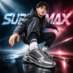 SUPERMAX Titan Prestige Silver & Grey Premium Leather Lifestyle Sneakers for Men | Ortholite Comfort & Superior Grip