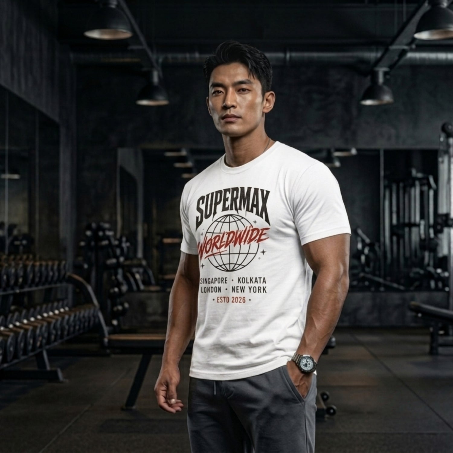Worldwide Club Graphic Print Cotton Streetwear T-Shirt