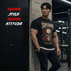 Premium Skull & Roses Graphic T-Shirt - Artistic Floral Streetwear