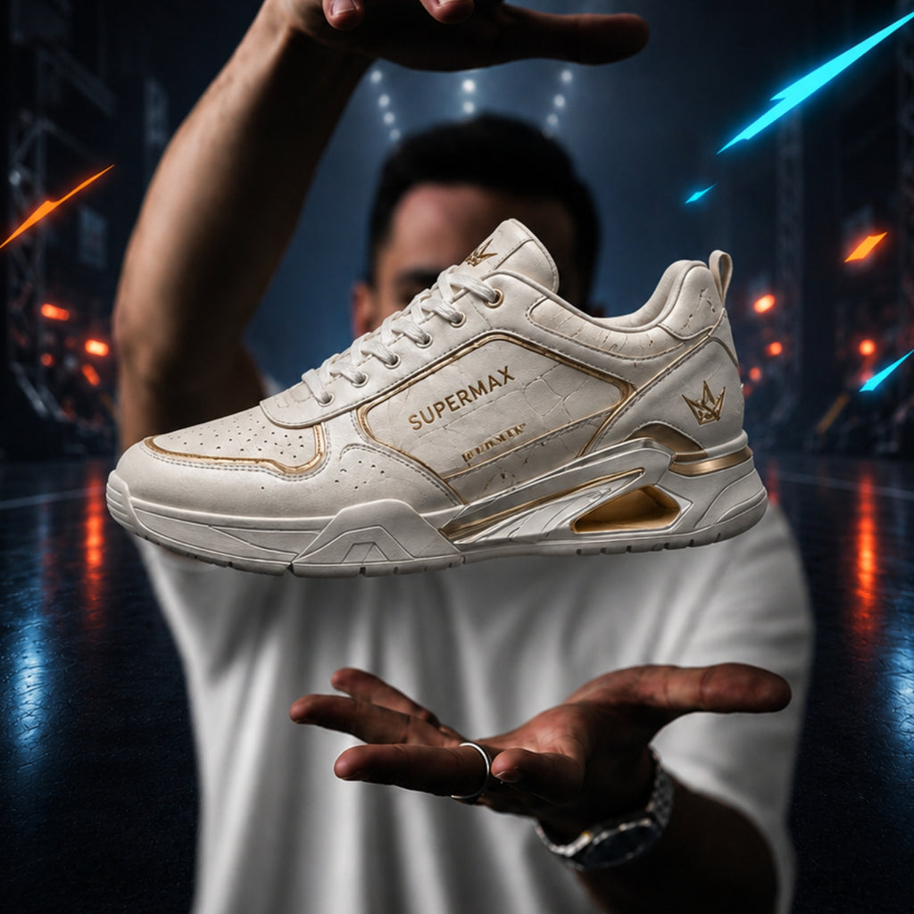 SUPERMAX Obsidian Crown Off White & Beige Premium Lifestyle Sneakers for Men