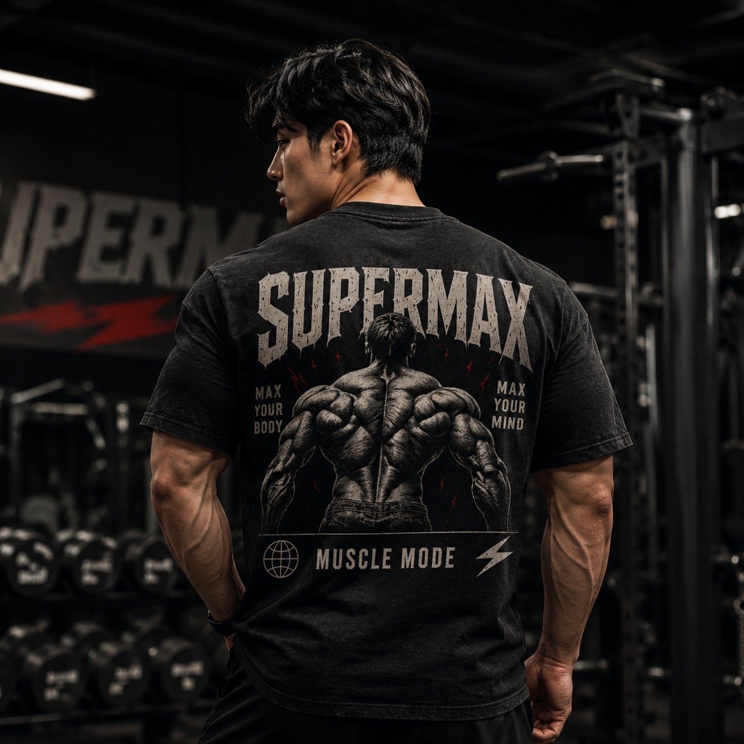 Supermax Muscle Mode Oversized Gym T-Shirt | Streetwear India