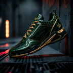 SUPERMAX Emerald Dynasty Green & Gold Premium Leather Sneakers | Luxury Lifestyle Shoes for Men