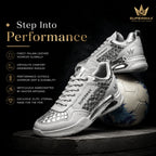Supermax Diamond Eclipse White & Platinum Premium Sneakers for Men | Luxury Sports Casual Shoes