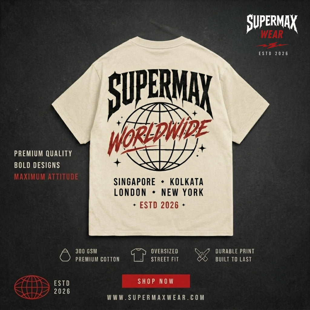 Worldwide Club Graphic Print Cotton Streetwear T-Shirt