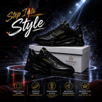 SUPERMAX Noir Sovereign All Black Premium Leather Sneakers for Men | Ortholite Comfort & Luxury Streetwear Shoes