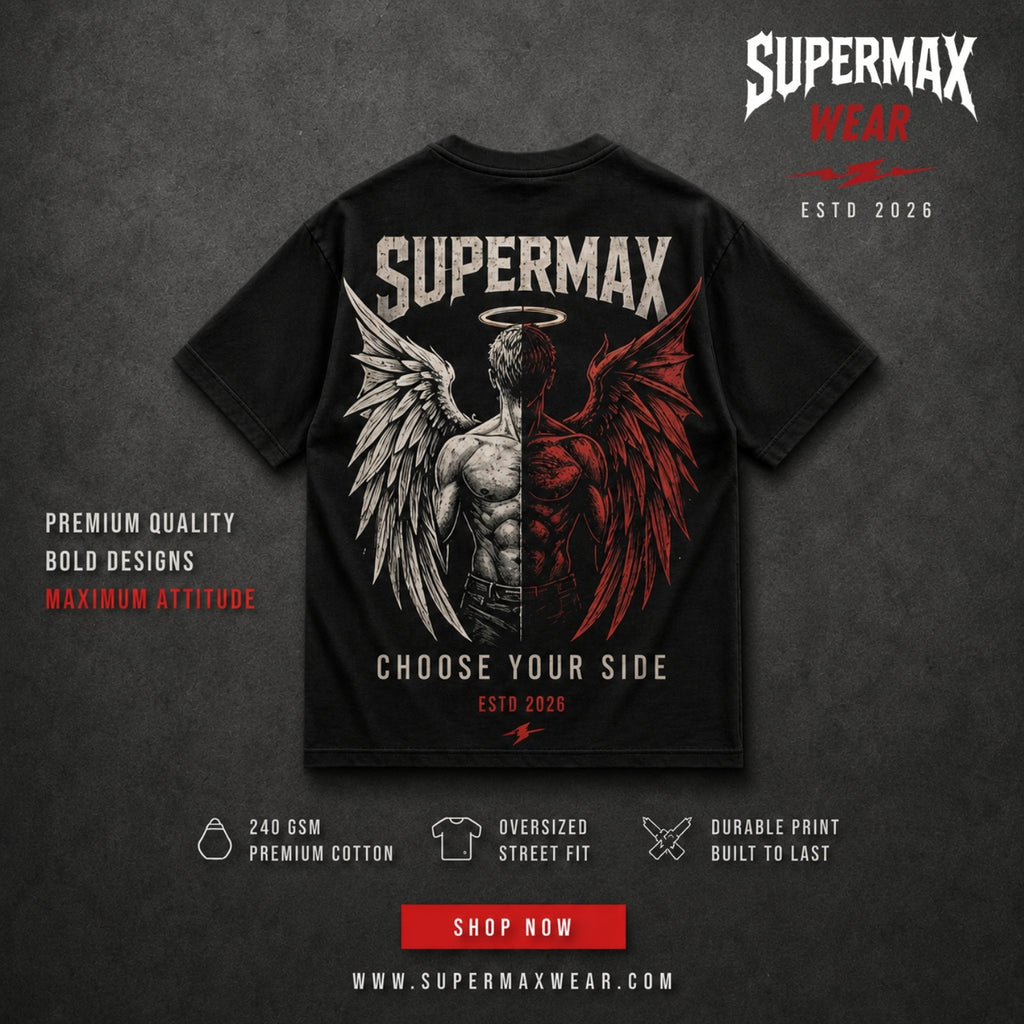 Angel vs Devil Graphic Printed Streetwear T-Shirt
