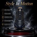 Supermax Azure Legacy Men's Premium Leather Sneakers – Navy & Royal Blue Casual Sports Shoes