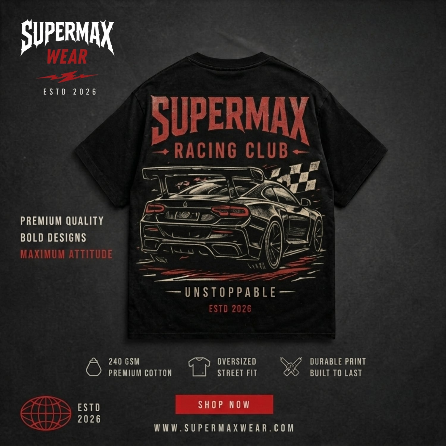 Premium Racing Division Graphic T-Shirt | Motorsport Streetwear