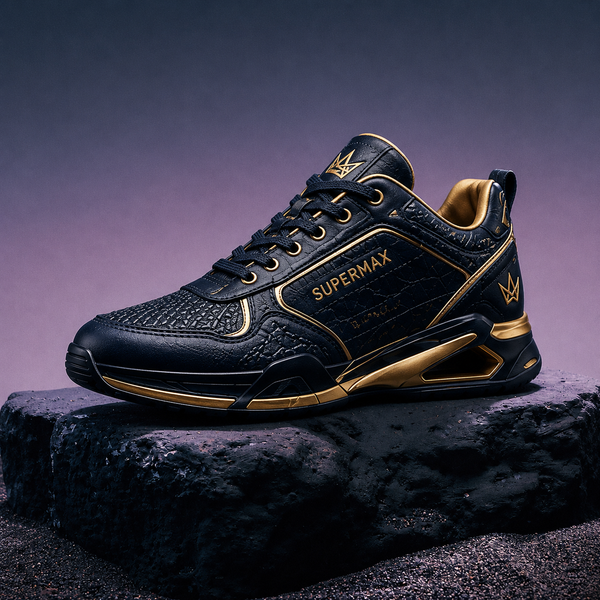 Supermax Azure Legacy Men's Premium Leather Sneakers – Navy & Royal Blue Casual Sports Shoes