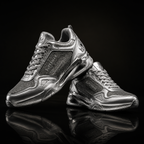 SUPERMAX Titan Prestige Silver & Grey Premium Leather Lifestyle Sneakers for Men | Ortholite Comfort & Superior Grip