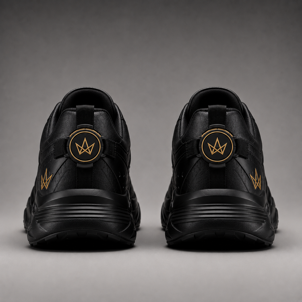 SUPERMAX Noir Sovereign All Black Premium Leather Sneakers for Men | Ortholite Comfort & Luxury Streetwear Shoes