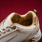Supermax Imperium One White & Gold Premium Leather Sneakers for Men