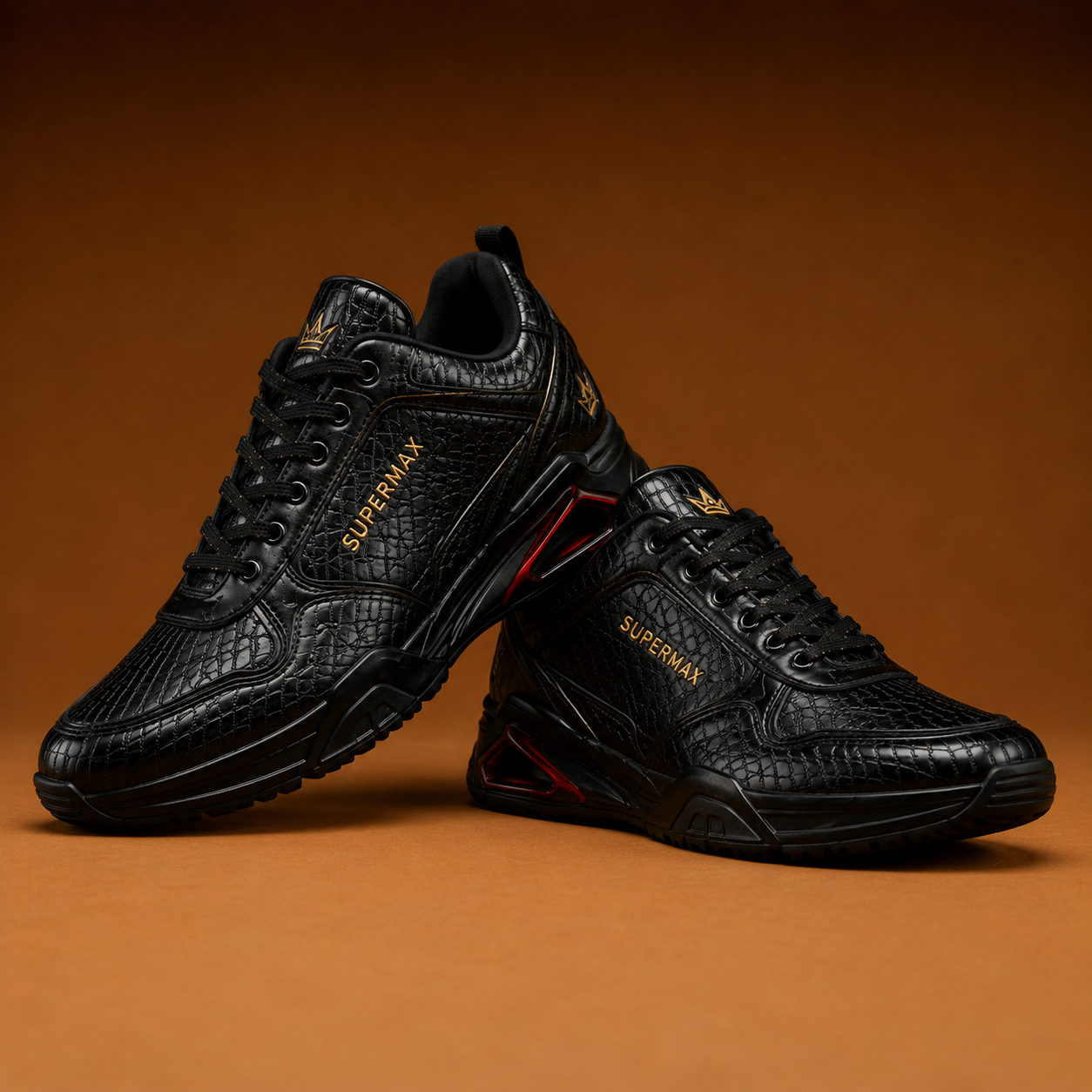 SUPERMAX Carbon Elite Black Carbon Premium Casual Sneakers for Men | Luxury Sports Shoes