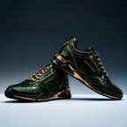SUPERMAX Emerald Dynasty Green & Gold Premium Leather Sneakers | Luxury Lifestyle Shoes for Men