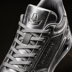 SUPERMAX Titan Prestige Silver & Grey Premium Leather Lifestyle Sneakers for Men | Ortholite Comfort & Superior Grip
