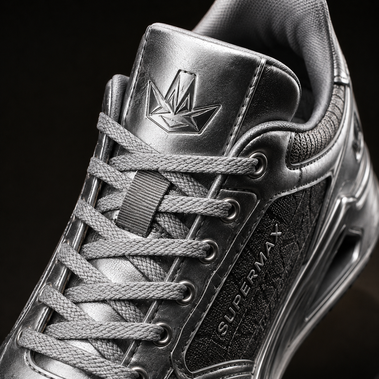 SUPERMAX Titan Prestige Silver & Grey Premium Leather Lifestyle Sneakers for Men | Ortholite Comfort & Superior Grip